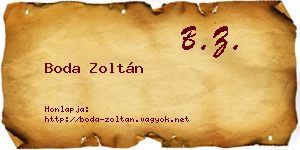 Boda Zoltán névjegykártya