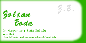 zoltan boda business card