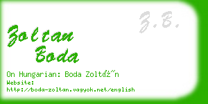 zoltan boda business card